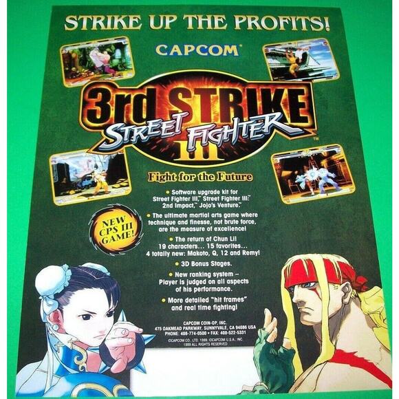 Street Fighter III 3rd Strike Arcade FLYER Original NOS Video Game Art - Picture 2 of 5